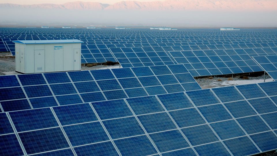 Grande installation pour l'électricité solaire en Chine.